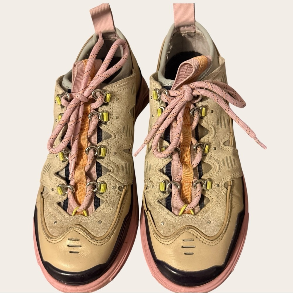 KENZO Women's Pastel Green and Pink Chunky Low-Top Sneakers - Picture 2 of 11